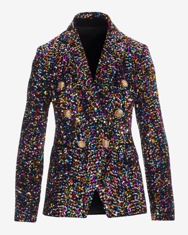 Sequin Double Breasted Blazer Multi - Image 2