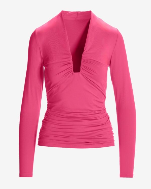 So Modern Notch Neck Top Cabaret Pink - Image 2