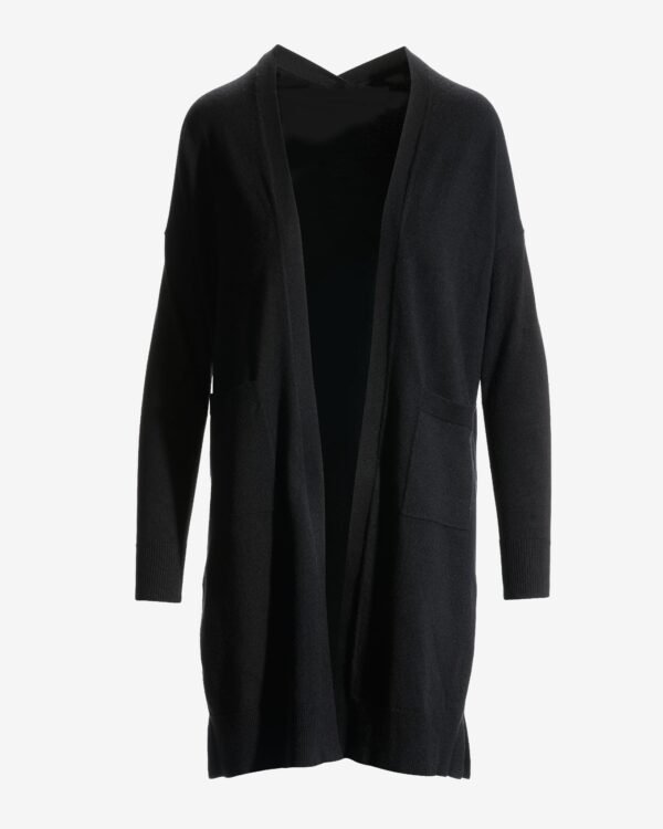 Lightweight Long Effortless Cardigan Black - Image 2