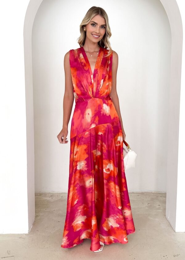 Divinity Maxi Dress - Magenta Splash - Image 6