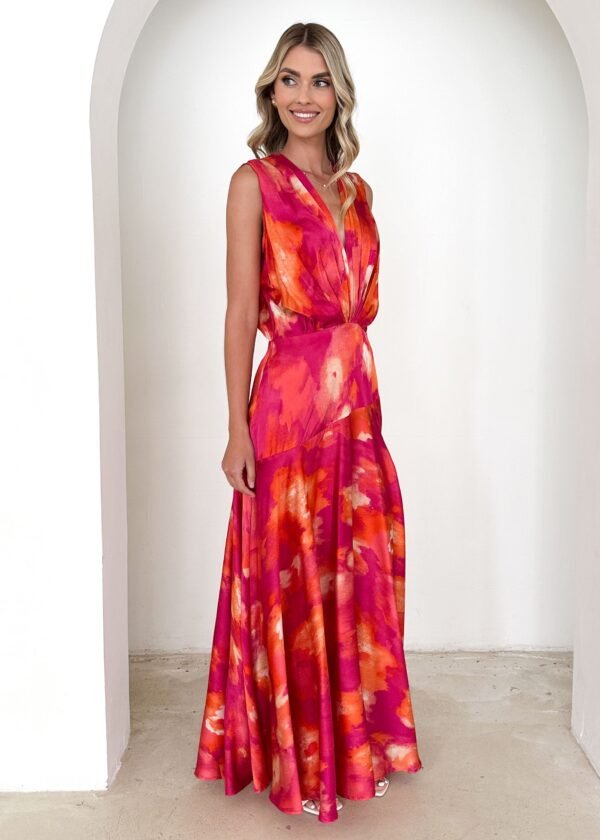 Divinity Maxi Dress - Magenta Splash - Image 7