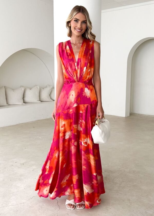 Divinity Maxi Dress - Magenta Splash